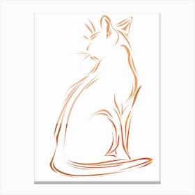 Cat Sitting On A White Background Canvas Print