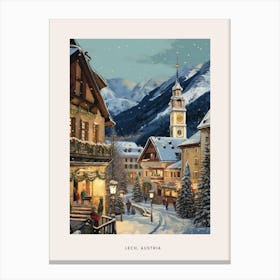 Vintage Winter Poster Lech Austria 3 Canvas Print