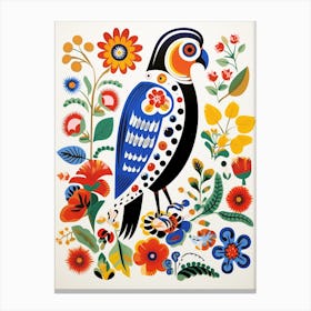 Scandinavian Bird Illustration Falcon 4 Canvas Print
