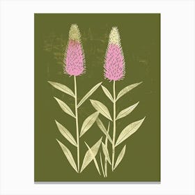 Pink & Green Prairie Clover 1 Canvas Print