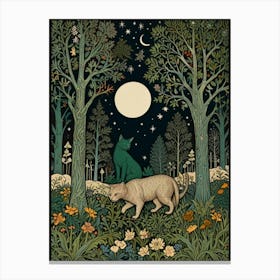 William Morris Cat In The Woods 13 Canvas Print