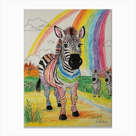 Rainbow Zebras 3 Canvas Print