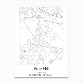 Pine Creek,Australia Minimalist Map Canvas Print