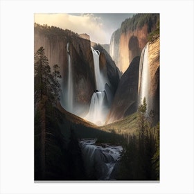 Yosemite Falls, United States Realistic Photograph (2) Canvas Print