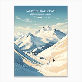 Poster Of Whistler Blackcomb   British Columbia, Canada, Ski Resort Illustration 7 Canvas Print