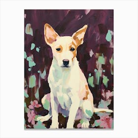 A Basenji Dog Painting, Impressionist 4 Canvas Print