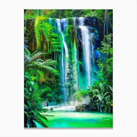 Erawan Falls, Thailand Nat Viga Style (1) Canvas Print