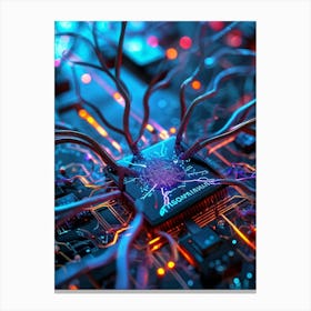 Abstract Image Of A Computer Chip Canvas Print