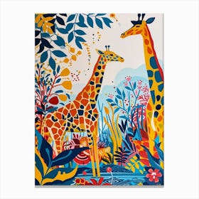 Cute Patterns Of Giraffes In The Wild 2 Canvas Print