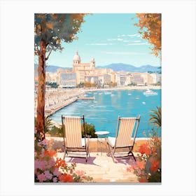 Cannes France 4 Illustration Canvas Print