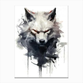 Aesthetic Abstract Watercolor Wolf Canvas Print