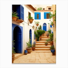 Blue Shutters In Morocco Canvas Print