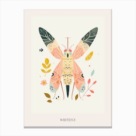 Colourful Insect Illustration Whitefly 17 Poster Canvas Print