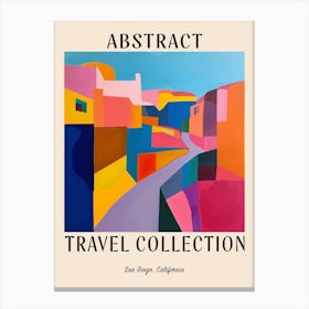 Abstract Travel Collection Poster San Diego California Canvas Print
