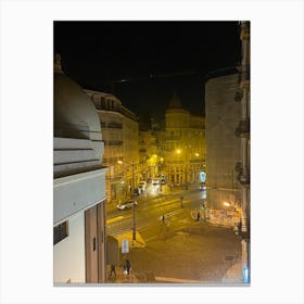 Lisbon At Night Canvas Print