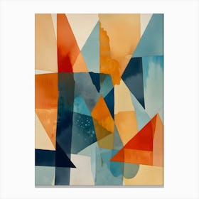 Abstract Angles of Blue and Orange Canvas Print