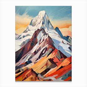 Mount Cook Aoraki New Zealand Mountain Painting Canvas Print
