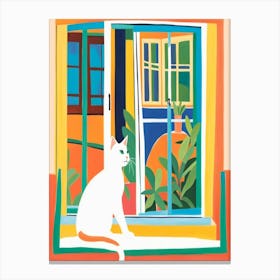 Cat In The Window Style Henri Matisse Canvas Print