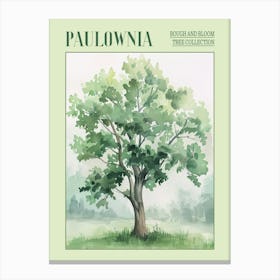 Paulownia Tree Atmospheric Watercolour Painting 7 Poster Canvas Print