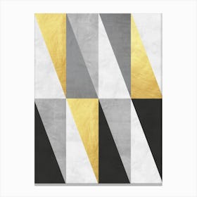 Gray and gold geometry 1 Canvas Print