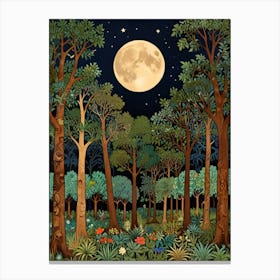 william morris Full Moon In The Forest 2 Canvas Print