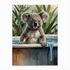 Koala In The Tub Canvas Print