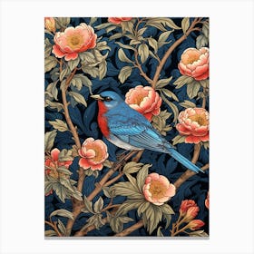 Bluebird On A Branch Canvas Print