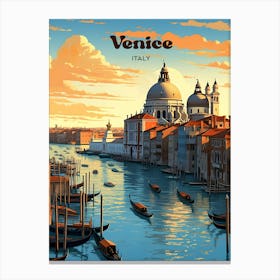 Venice Italy Sunset Travel Art Canvas Print