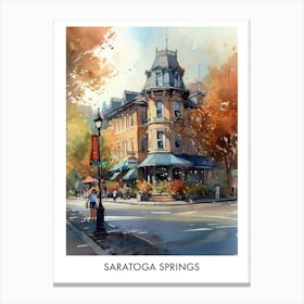 Saratoga Springs Watercolor 4travel Poster Canvas Print