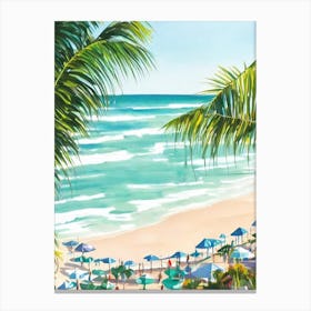 Noosa Main Beach, Australia Contemporary Illustration   Canvas Print