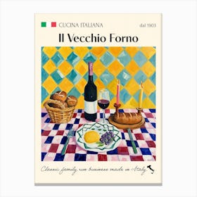 Il Vecchio Forno Trattoria Italian Poster Food Kitchen Canvas Print