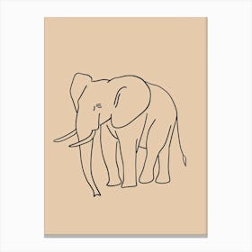 Elephant - Boho, Line Art 17 Canvas Print