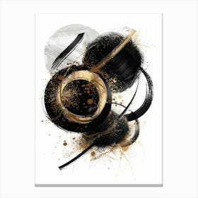 Abstract Black And Gold Painting 15 Canvas Print
