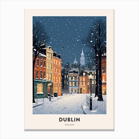 Winter Night  Travel Poster Dublin Ireland 3 Canvas Print