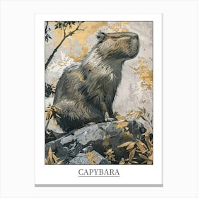 Capybara Precisionist Illustration 1 Poster Canvas Print