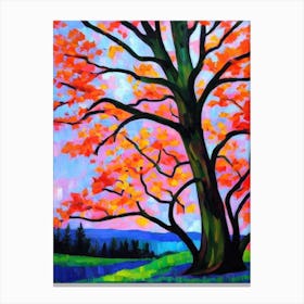 Swamp White Oak Tree Cubist Canvas Print