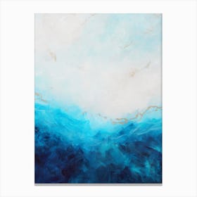 Blue Sea And Gold Painting 1 Canvas Print