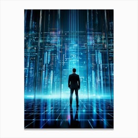 Cyber Intelligence Technology At The Forefront Enhancing Business Operations Abstract Digital Netw (4) Canvas Print