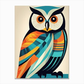 Colorful Owl, Owl Abstract Art, 1465 Canvas Print