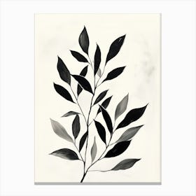 Black And White Leaf Canvas Print