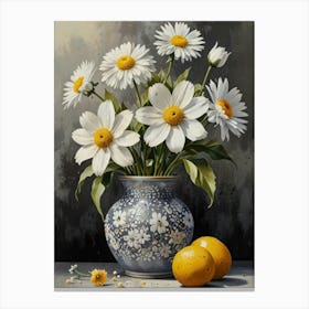 Daisies In A Vase Canvas Print