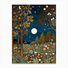 William Morris Night In The Woods 8 Canvas Print