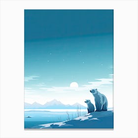 Tundra Tribe; Polar Bear Family In Canvas Canvas Print