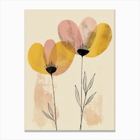 Yellow Poppies Boho Minimalist Style 1 Canvas Print