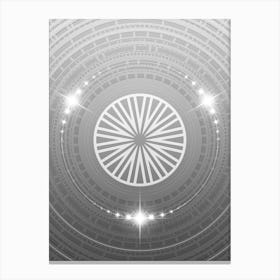 Geometric Glyph in White and Silver with Sparkle Array n.0086 Canvas Print