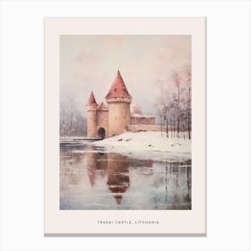 Dreamy Winter Painting Poster Trakai Castle Lithuania 1 Canvas Print