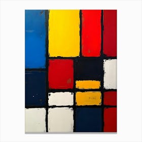 Red, Blue, Yellow Squares Canvas Print