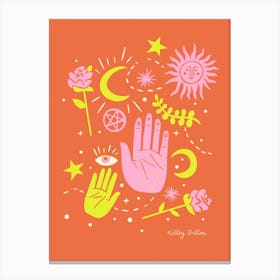 Palm Reader in Red Canvas Print