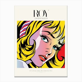 Girl With Hair Ribbon Poster|Roy Lichtenstein 1965 Canvas Print