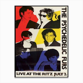 The Psychedelic Furs Original Ritz Concert Poster Canvas Print